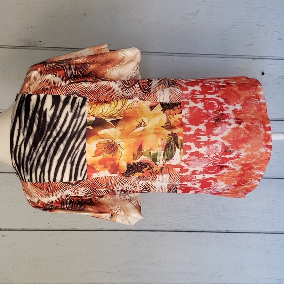 Rhinestone Floral Top. Stripes Zebra Flowers - Picture 4 of 10